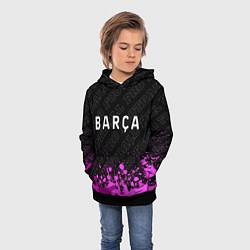 Толстовка-худи детская Barcelona pro football: символ сверху, цвет: 3D-черный — фото 2
