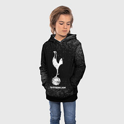 Толстовка-худи детская Tottenham с потертостями на темном фоне, цвет: 3D-черный — фото 2