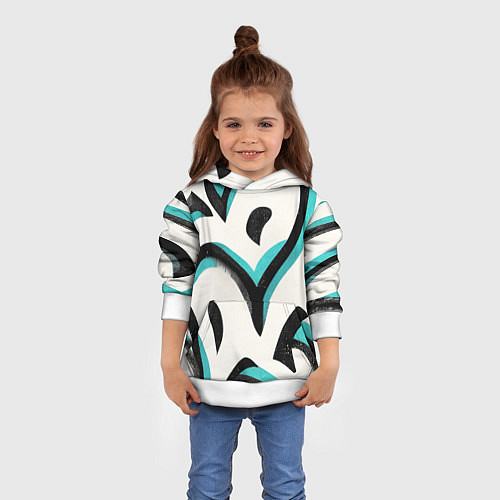 Детская толстовка Узоры в стиле граффити / 3D-Белый – фото 4