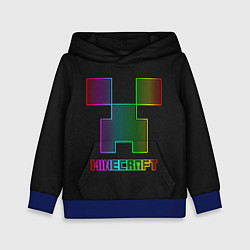 Толстовка-худи детская Minecraft logo neon, цвет: 3D-синий