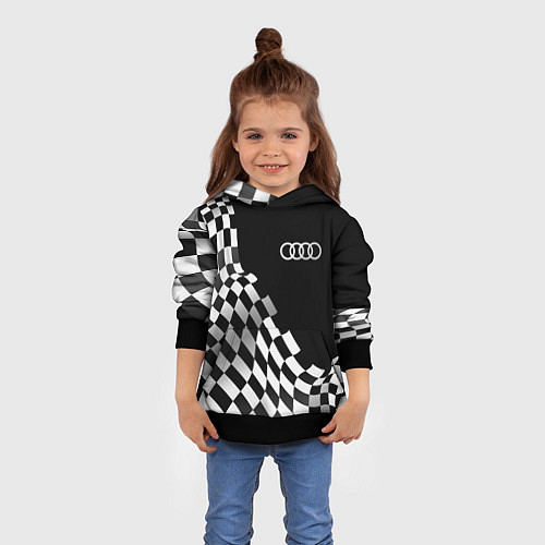 Детская толстовка Audi racing flag / 3D-Черный – фото 4