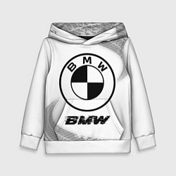 Детская толстовка BMW speed на светлом фоне со следами шин