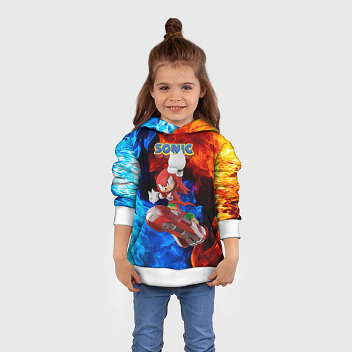 Детская толстовка Knuckles Echidna - Sonic - Video game / 3D-Белый – фото 4