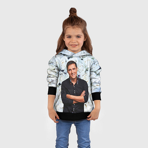 Детская толстовка Шатунов на фоне роз / 3D-Черный – фото 4