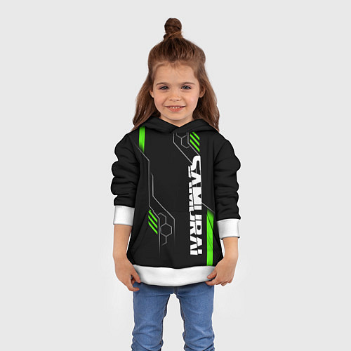 Детская толстовка Samurai - Зеленые технологии / 3D-Белый – фото 4
