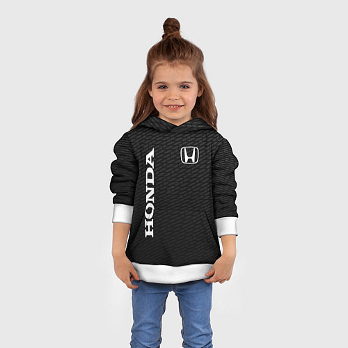 Детская толстовка Honda карбон / 3D-Белый – фото 4
