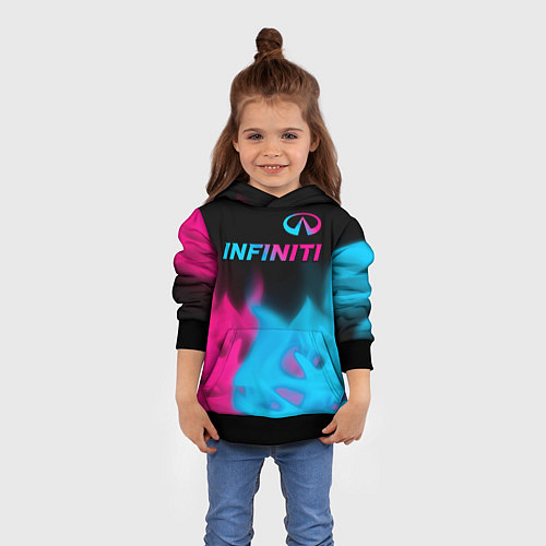 Детская толстовка Infiniti - neon gradient: символ сверху / 3D-Черный – фото 4