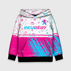 Детская толстовка Peugeot neon gradient style: символ сверху