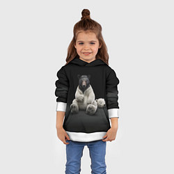 Толстовка-худи детская Медведь в костюме ростовой куклы, цвет: 3D-белый — фото 2