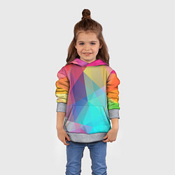 Толстовка-худи детская Нежный разноцветный фон, цвет: 3D-меланж — фото 2