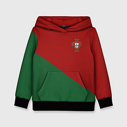 Толстовка-худи детская Сборная Португалии форма для чемпионата мира 2022, цвет: 3D-черный