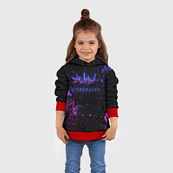 Толстовка-худи детская Evangelion neon logo, цвет: 3D-красный — фото 2