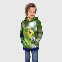 Толстовка-худи детская Попугaй, цвет: 3D-синий — фото 2