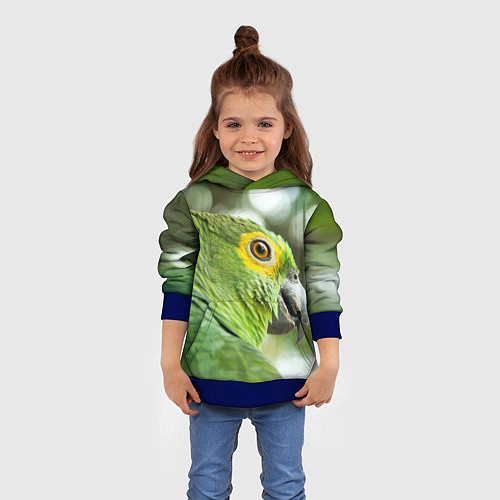Детская толстовка Попугaй / 3D-Синий – фото 4