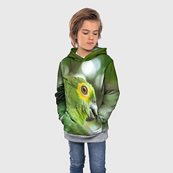 Толстовка-худи детская Попугaй, цвет: 3D-меланж — фото 2