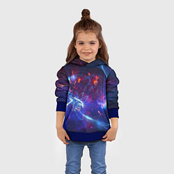 Толстовка-худи детская Абстрактное космическое пространство, цвет: 3D-синий — фото 2