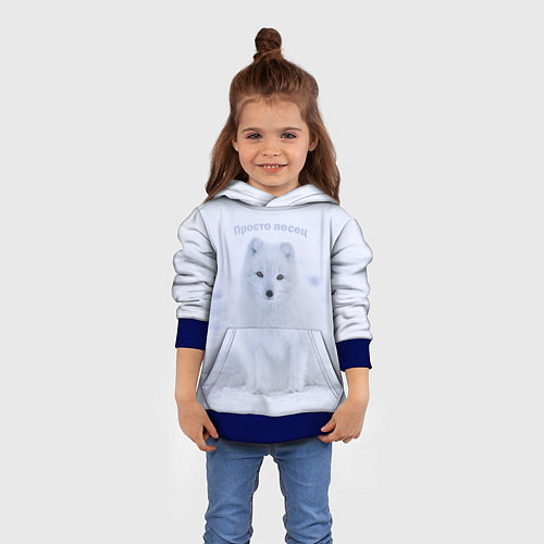 Детская толстовка Просто песец на снегу / 3D-Синий – фото 4