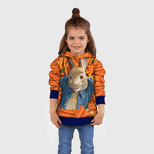 Детская толстовка Кролик Питер / 3D-Синий – фото 4