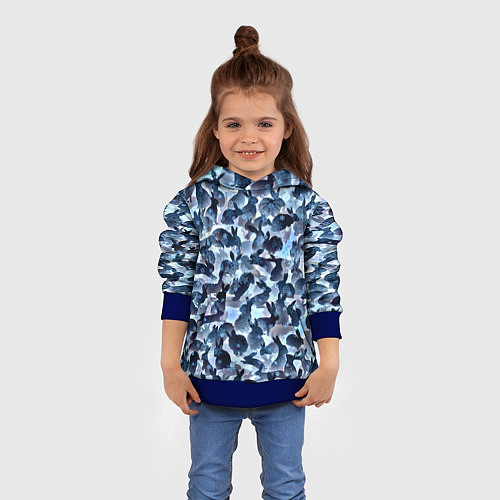 Детская толстовка Новогдние кролики / 3D-Синий – фото 4