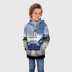 Толстовка-худи детская Audi ABT - sportsline на трассе, цвет: 3D-черный — фото 2