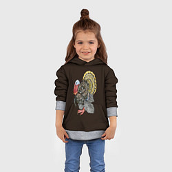 Толстовка-худи детская Рисунок большой индюшки, цвет: 3D-меланж — фото 2