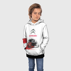 Толстовка-худи детская Ситроен спорт - эскиз, цвет: 3D-черный — фото 2
