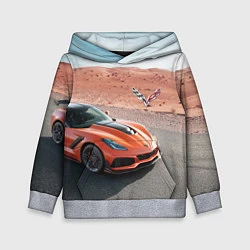 Толстовка-худи детская Chevrolet Corvette - Motorsport - Desert, цвет: 3D-меланж