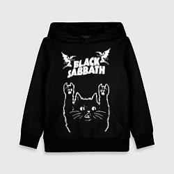 Толстовка-худи детская Black Sabbath рок кот, цвет: 3D-черный