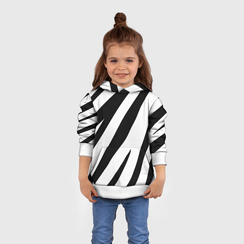 Детская толстовка Камуфляж зебры / 3D-Белый – фото 4
