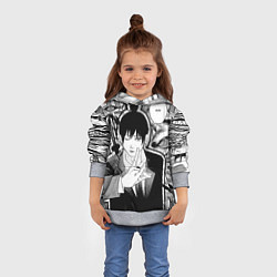 Толстовка-худи детская Аки Человек Бензопила, цвет: 3D-меланж — фото 2