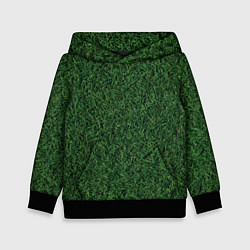 Толстовка-худи детская Зеленая камуфляжная трава, цвет: 3D-черный