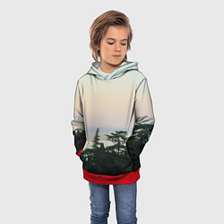 Толстовка-худи детская Мягкий рассвет, цвет: 3D-красный — фото 2