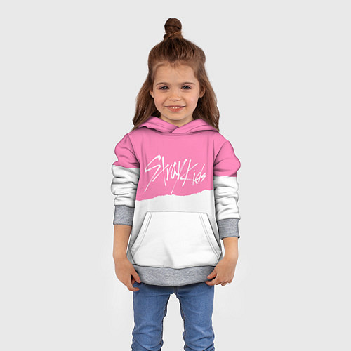 Детская толстовка Stray Kids pink and white / 3D-Меланж – фото 4