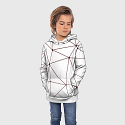 Толстовка-худи детская Геометрические линии на белом фоне, цвет: 3D-белый — фото 2