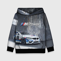 Толстовка-худи детская BMW M4 GT4 - racing team - motorsport, цвет: 3D-черный