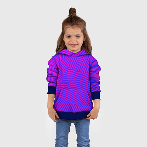 Детская толстовка Фиолетовые линии / 3D-Синий – фото 4