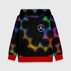 Детская толстовка Mercedes - neon pattern