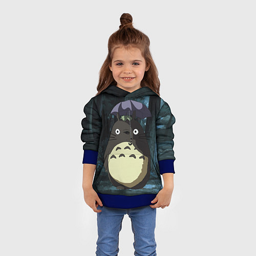 Детская толстовка Totoro in rain forest / 3D-Синий – фото 4