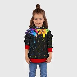 Толстовка-худи детская Цветные лилии, цвет: 3D-красный — фото 2