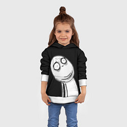 Толстовка-худи детская Мемные стикеры - Отчаяние, цвет: 3D-белый — фото 2