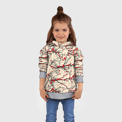 Детская толстовка Sakura flowers / 3D-Меланж – фото 4