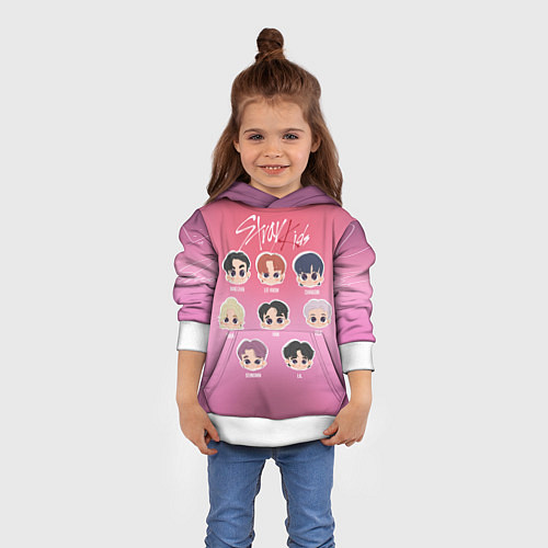 Детская толстовка Chibi Stray Kids / 3D-Белый – фото 4