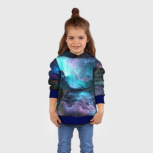 Детская толстовка Спящий космос / 3D-Синий – фото 4