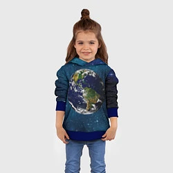 Толстовка-худи детская Планета Земля, цвет: 3D-синий — фото 2