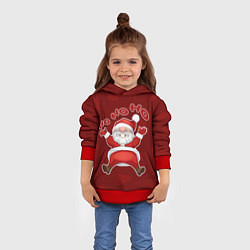 Толстовка-худи детская Санта - Хо-хо-хо, цвет: 3D-красный — фото 2