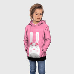 Толстовка-худи детская Миссис кролик, цвет: 3D-черный — фото 2