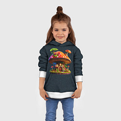 Толстовка-худи детская Сказочный домик из гриба, цвет: 3D-белый — фото 2