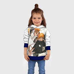 Толстовка-худи детская Куросаки в облике пустого - белый, цвет: 3D-синий — фото 2