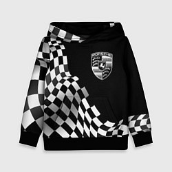 Толстовка-худи детская Porsche racing flag, цвет: 3D-черный