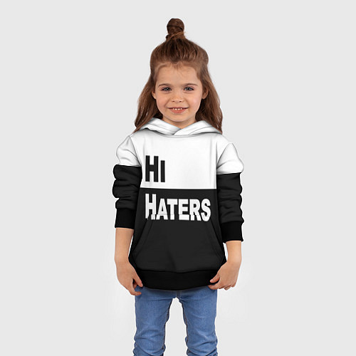 Детская толстовка Hi haters - Bye haters / 3D-Черный – фото 4